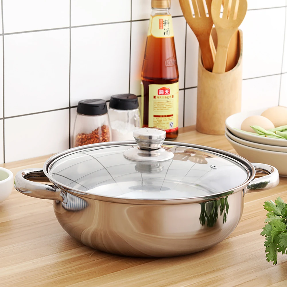 Stainless Steel Steamer Pot Single Layer Double-ear Steaming Pot Multi-function Soup Steam Cooker Kitchen Accessories Cookerware