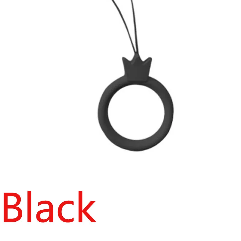 50 шт цветной милый ремешок для мобильного телефона, силиконовое кольцо, аксессуары для мобильного телефона, u-диск, универсальный силиконовый Небьющийся короткий - Цвет: Black