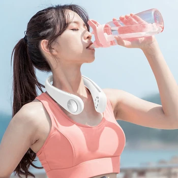 

2020 New Wearable Lazy Sports Halter Fan Mini Hanging Neck Fan USB Rechargeable Cover Halter Sports Fan Air Cooler Outdoor
