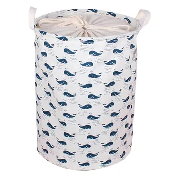 

Household Foldable Convenient Canvas Laundry Hamper Storage Basket Laundry Bag Baby Storage Toy Storage-Whale