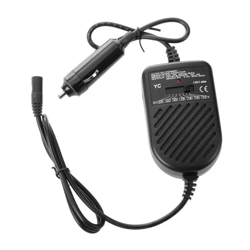 80W 15 V-24 V Мульти автомобильная зарядка для ноутбука, предназначенная для питания популярных ноутбуков