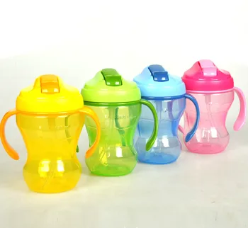 

New 260ml Infant Baby Leak Proof Cup Newborn Baby Straw Kettle Cup PP Material Bottle Children 4 Colors