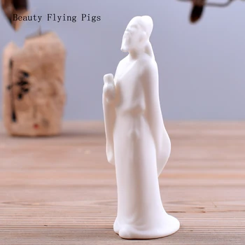 

Retro white porcelain poetry li white desk decoration creative nostalgic poet character home craft living room ceramic ornaments