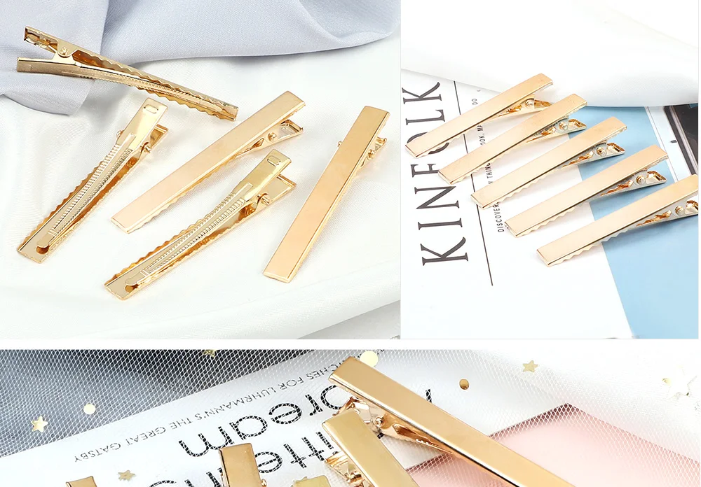 50 Teile/los Goldene Silber Farbe Haar Clips Hohe Qualität Metall Barrettes DIY Haarnadeln Haar Zubehör Für Frauen Mädchen Haar Werkzeuge – Detail 17