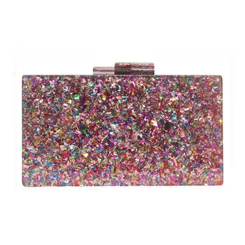 

Women Acrylic Handbag Evening Bag Party Bridal Lady Sequin Clutch Prom Purse