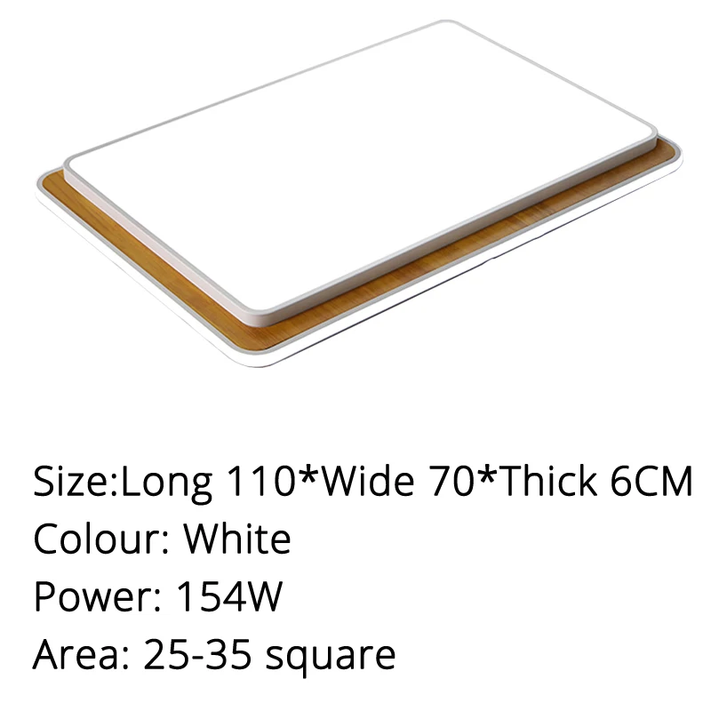 ZY609 white 154w Современный минималистичный светодиодный потолочный светильник для гостиной, лампа для дома, роскошные деревянные потолочные светильники для спальни, лампа для учебы - Цвет корпуса: ZY609 white 154w