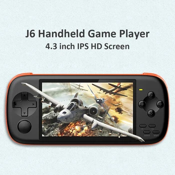 

POWKIDDY J6 Handheld Game Console 4.3 inch IPS HD Screen 128 Bit Simulator Portable Arcade Video Game Player No Built-in Games