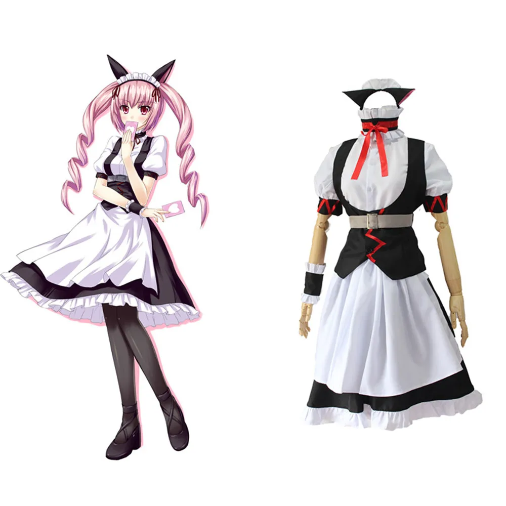 

Anime! Steins Gate Makise Kurisu Assistant Akiha Rumiho Lolita Maid Dress Cosplay Costume For Women Free Shipping
