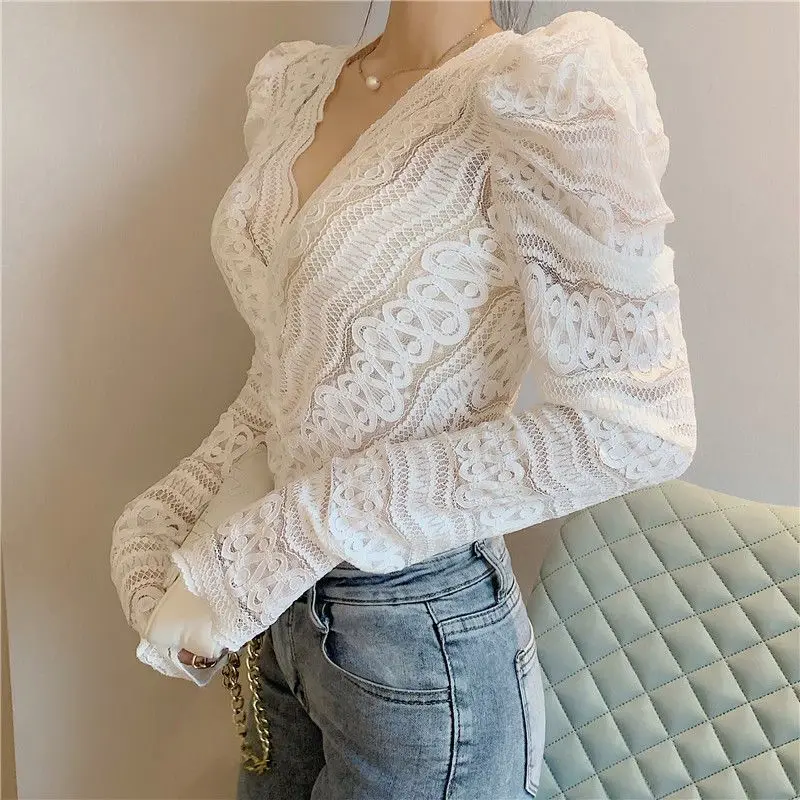 当日出荷] 【CLANE】FLOWER LACE BLOUSE ARCH LINE LACE BLOUSE