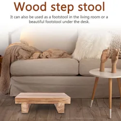 Taburete portátil de un solo paso, mesita de noche de madera, de movilidad para interiores y exteriores