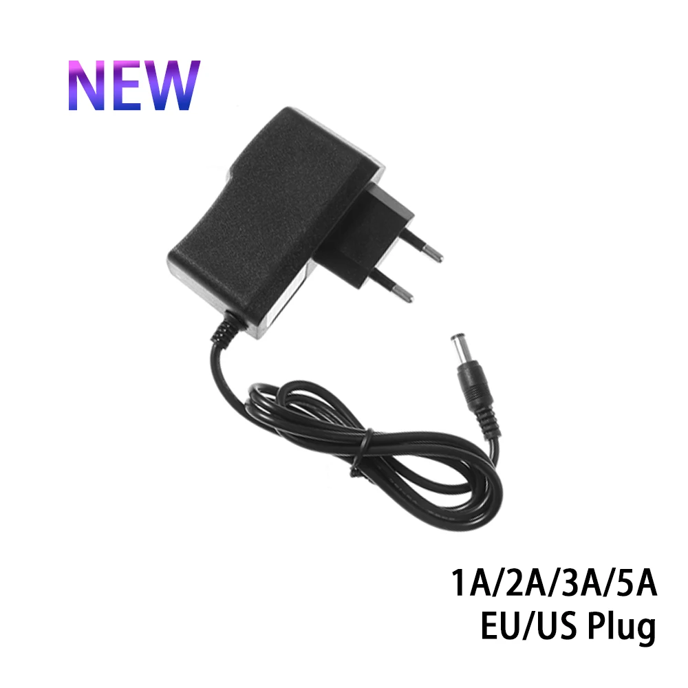 

US EU Plug 1A 2A 3A 5A Power Supply Adapter Charger 100V- 240V DC 12V Lighting Transformer