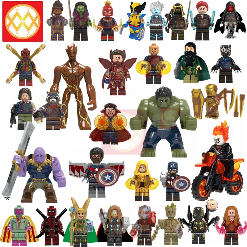 

Blocks Doctor Strange Iron Man Thanos Thor Spiderman Deadpool Ghost Rider Infinity War Avengers Building Blocks Toy for Children