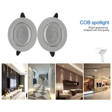 Светодиодный прожектор COB потолочный светильник AC85-265V 5 Вт 18 Вт 21 Вт алюминиевые встраиваемые потолочные светильники круглый светодиодный светильник