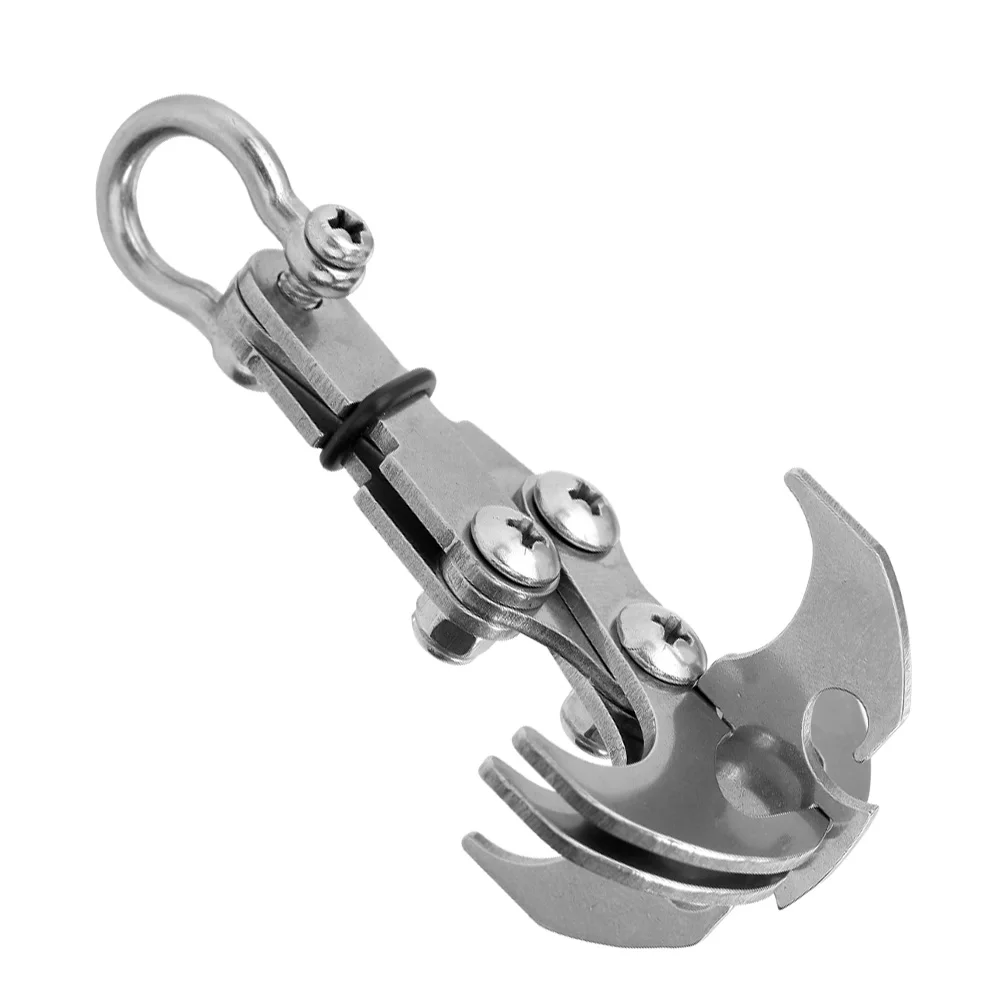 

2-in-1 Outdoor Tool Grappling Hook Rock Mountaineering Climbing Carabiner Survival Tools Multifunctional 304 Stainless Steel