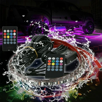 

RGB 48 LED LED Strip Strip 4PCS Neon Light Kit Water Resistant Flexible