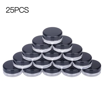 

25pcs Face Cream Box Travelling Cosmetic Containers Transparent Makeup Storage Round Pot