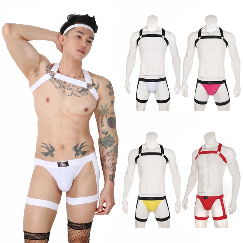 CLEVER-MENMODE Mens Sexy Lingerie Leg Belt Briefs Underwear Male Panties Harness Straps Bondage Elastic Erotic Fetish Costume -Zentai shop online Hc6f0c3cc90d14a429989354bbee9c651b.jpg