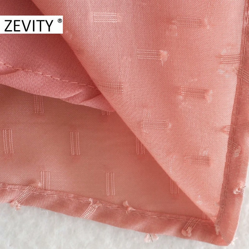 ZEVITY New women sweet o neck puff sleeve chiffon dress female elastic double layer casual vestido chic ruffles dresses DS4509
