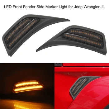 

2Pcs LED Front Fender-Side Marker Light Turn Signal Lamp Replacement for Jeep Wrangler JL Car Accessories