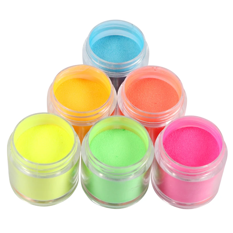 3 Pcs Glow In The Dark Acrylic Powder Summer Nail Art Decorations Luminous  Carving Dipping Powder Nails Set Polvo Acrilico Uñas