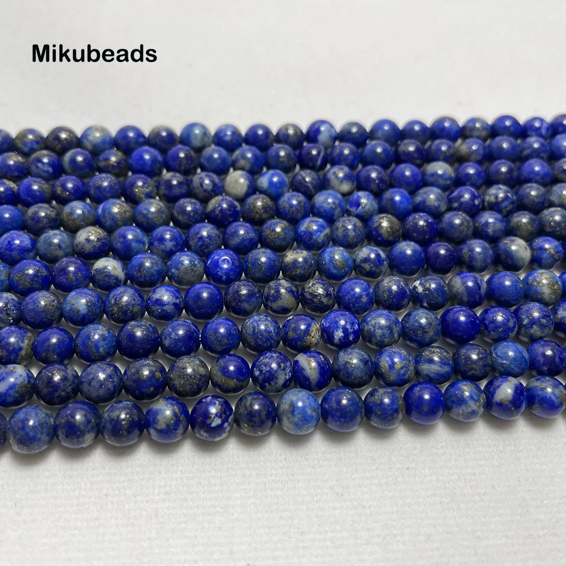 Natural Lapis Lazuli 6mm Smooth Round Stone Loose Beads For Jewelry Making DIY Bracelets Necklace Strands 2