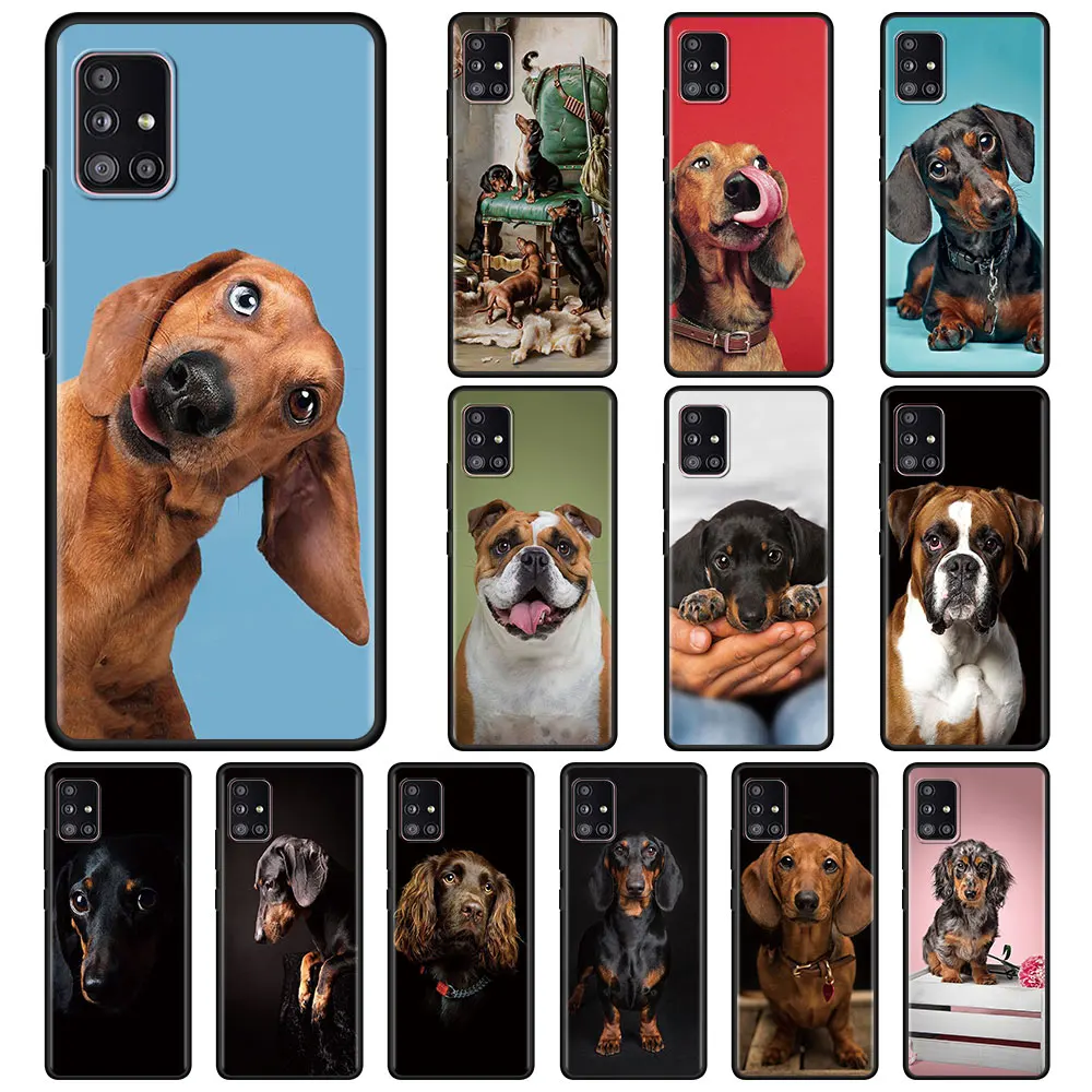 Animal Dachshund Dog Puppy Phone Shell For Samsung Galaxy A51 A71 A21s A12 A31 A41 A32 A02s A11 A72 A52 A42 5G A21 EU Soft Case