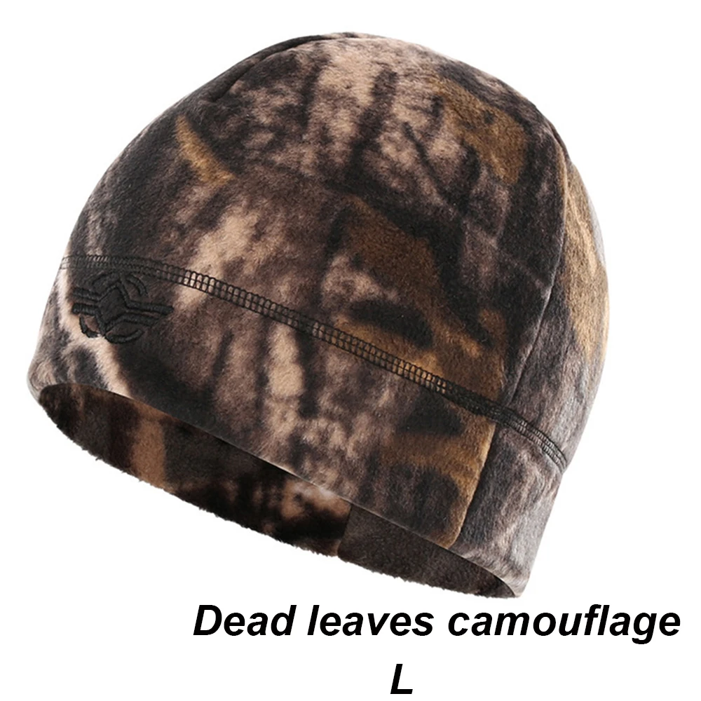 Dead Leaves - L Мужская Зимняя Теплая Шапка-бини, флисовые колпачки, повседневные унисекс одноцветные хип-хоп шапки теплая шапка для зимы, для верховой езды, кемпинга, шапочки - Цвет: Dead Leaves - L