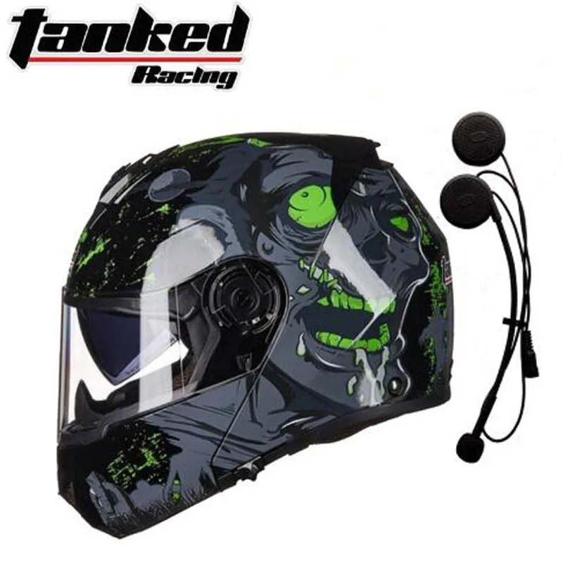 Double Lens Tanked Racing Full Cover Flip Up Motorcycle Helmet T270 with Bluetooth-compatible Men Motorbike Moto Casque | Автомобили и