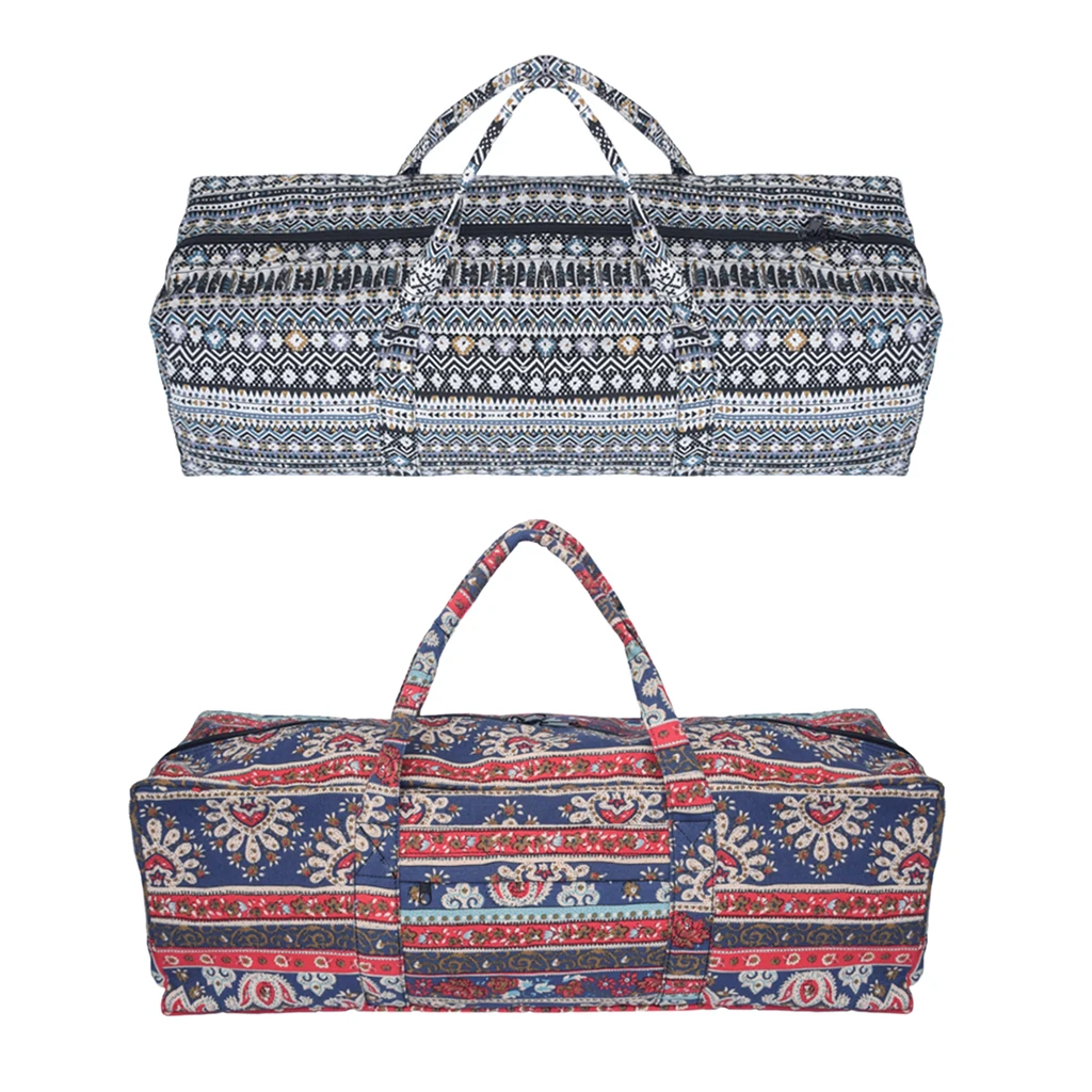  Yoga Bag Canvas Fitness Bag Yoga Mat Carrier Yoga Bag Full Zipper Perfect Gifts for Yoga Men Large Capacity Travel Gym Bag