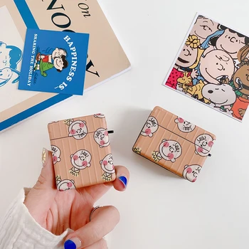 

Cute Charlie Lucy stripe soft cases for Apple Airpods Pro 1 2 protective cover Bluetooth Wireless Earphone Charging Box case bag