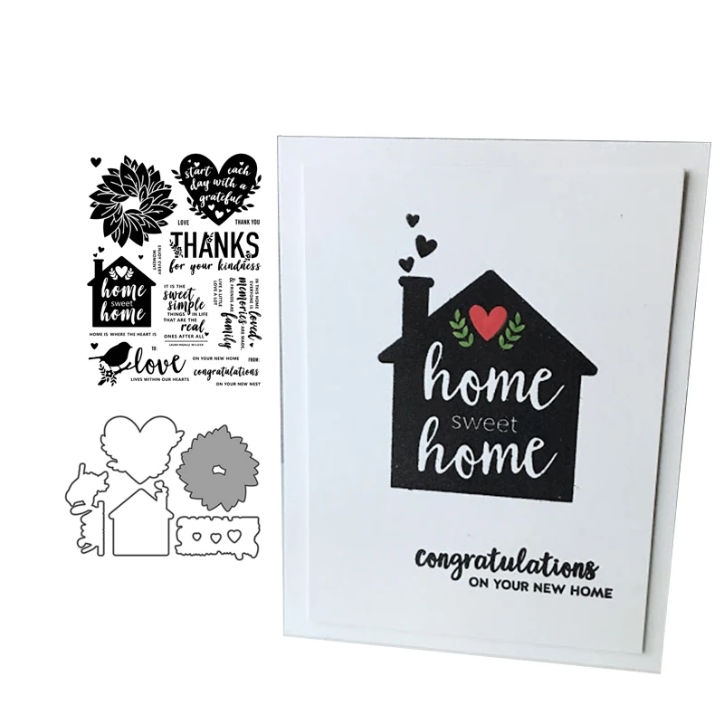 JCarter штампы для резки металла и резиновые Scrapbooking Love Thanks домашний трафарет