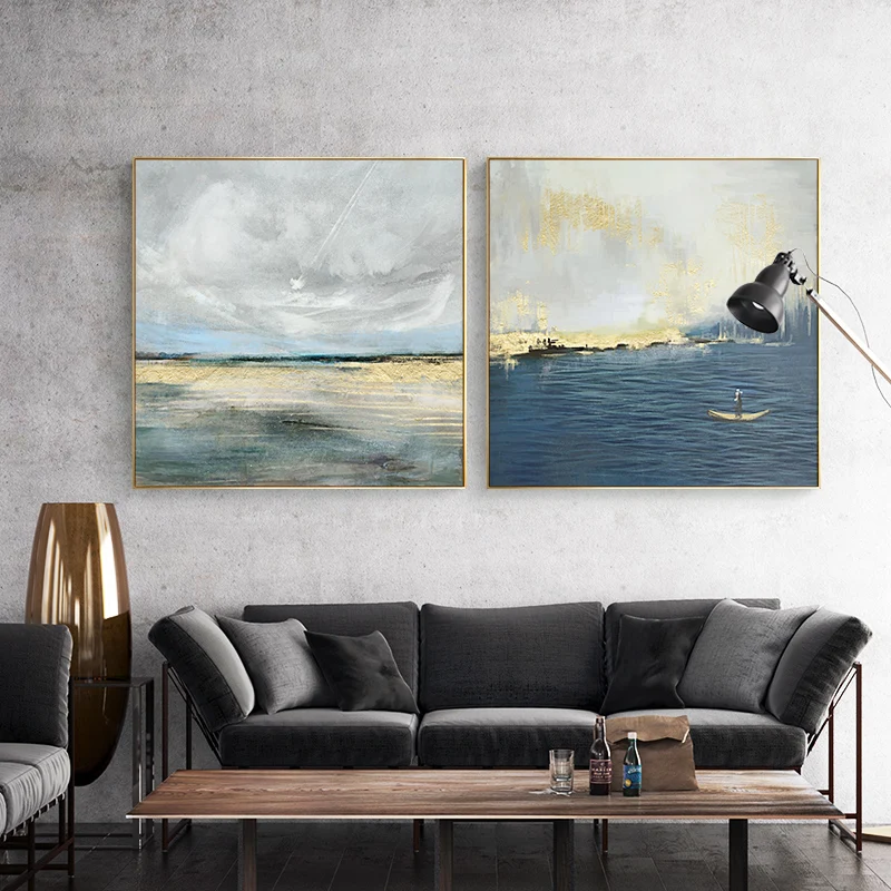 

Abstract Sea Painting and Poster Sunlight Reflecting on The Surface Wall Pictures for Living Room Dining Room Fashion Seascape