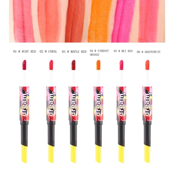 

1Pc Double Head Lipstick Easy To Wear Grapefruit Coral Moisturizing Nutritious Non-stick Cup Long-lasting Lip Gloss Moisturizing