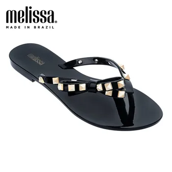 

2020 Summer New Women Flat Slippers Melissa Harmonic Women Jelly Shoes Flip Flop Studs Jelly Sandals Melissa Female Jelly Shoes
