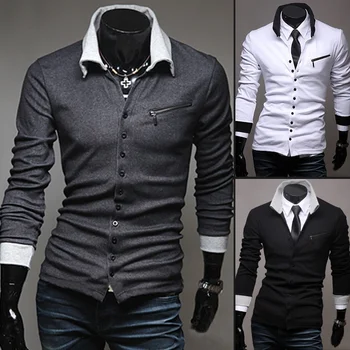 

ZOGAA Autumn Sweater Men Simple Cotton Fake Pocket Zipper Sweater Coat Winter Male Lapel Slim Fit Sweater Cardigan Coat S-2XL