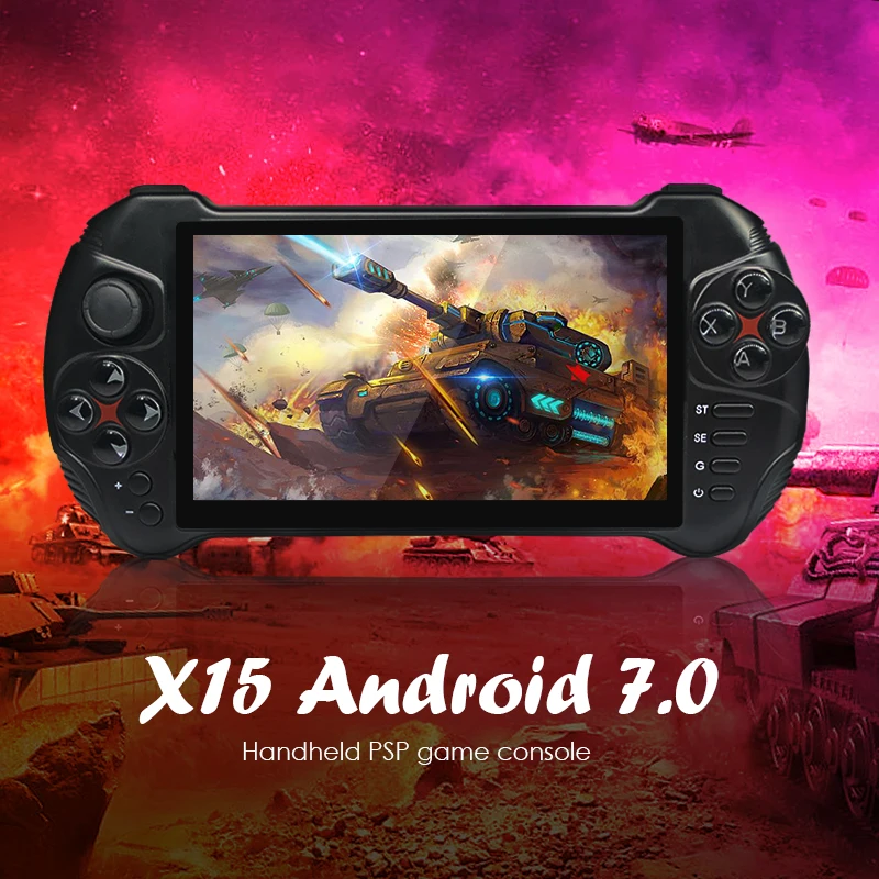Powkiddy X15 Andriod портативная игровая консоль 5 дюймов 1280*720 экран MTK8163 четырехъядерный