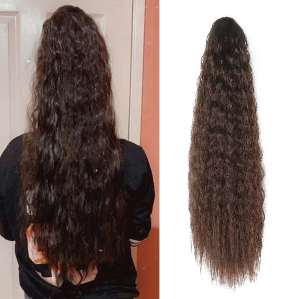 22 дюйма Длинные Синтетические конский хвост волосы для наращивания на заколках афро волосы с шнурком резинки для волос для женщин косички для наращивания