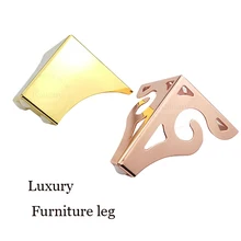 4 шт. мебельная ножка для шкафа золотого цвета, розовое золото жажда цветка Европейский стиль металлическая боковая столешница фурнитура для ног, 10 см