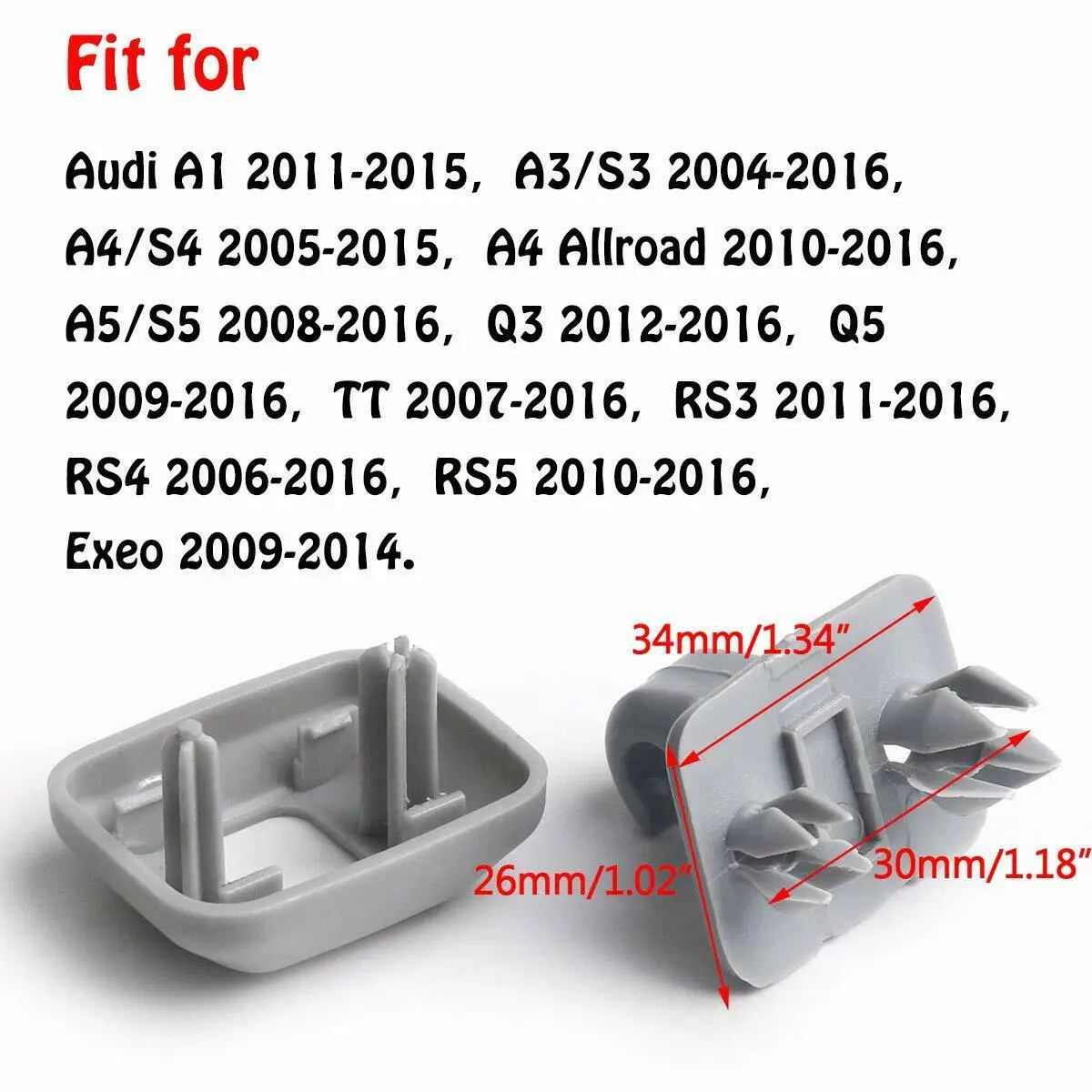 Ajuste AUDI A3 A4 B7 B8 A5 Q3 Q5 TT Exeo Interior Clip visor de sol Gancho Soporte Gris
