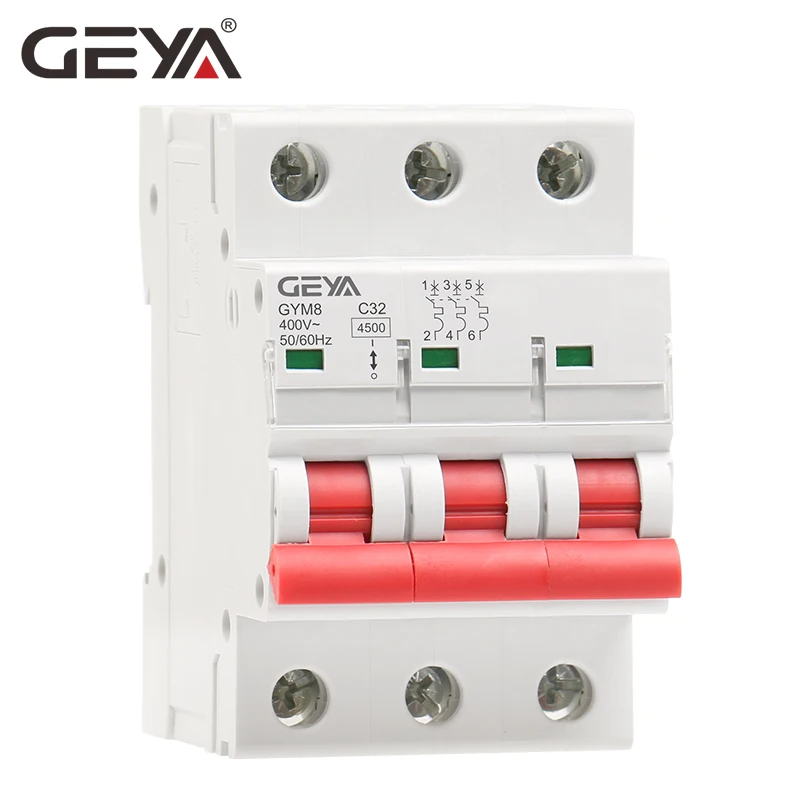 GEYA GYM8 3P Din Rail MCB 6A 10A 16A 20A 25A 32A 40A 50A 63A 220V Mini автоматический выключатель C Curve с