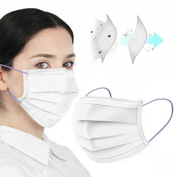 

3 Layers Air Pollution Dustproof Earloop Non Woven Disposable Face Masks Cycling Workplace Protective Mouth Masks 10 pcs