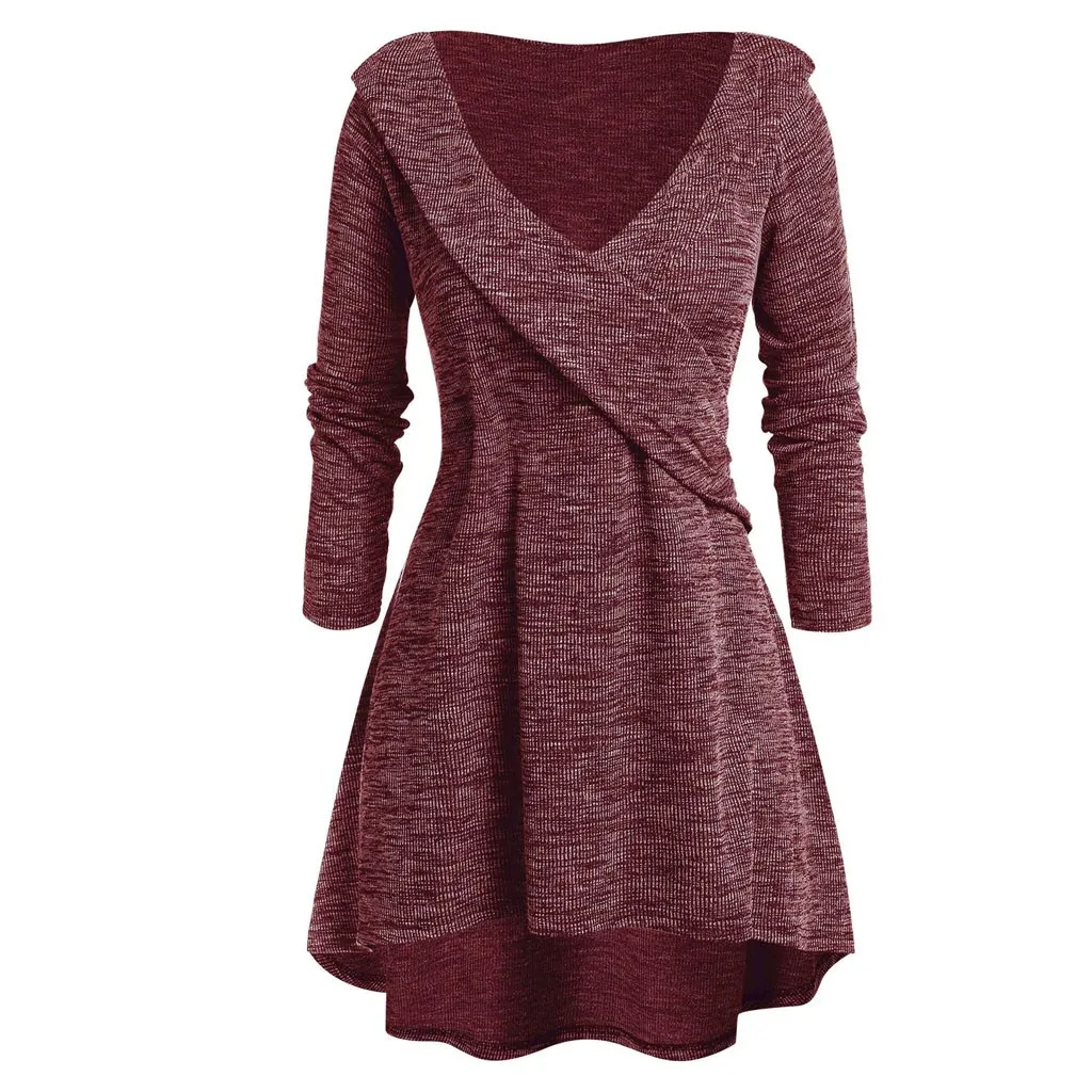 

Plus Size Women Tunic Shirts 2020 Autumn Winter Fashion Solid Long Sleeve Tops Casual Sexy V-Neck Long Sleeve Blouse blusas