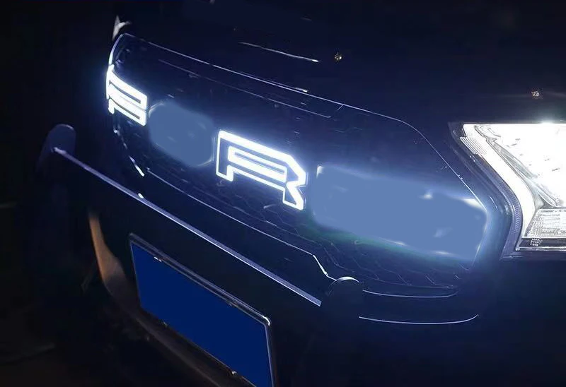Передняя гоночная решетка для автомобиля ford Everest endeavor высокое качество led углеродное волокно буквы гриль глянцевый черный