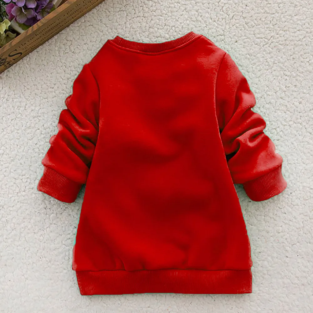 TELOTUNY Toddler Baby Kids Boys girls Christmas Deer Warm Sweater Thick Fleece Sweatshirt child Cartoon Tops Clothes ZO09