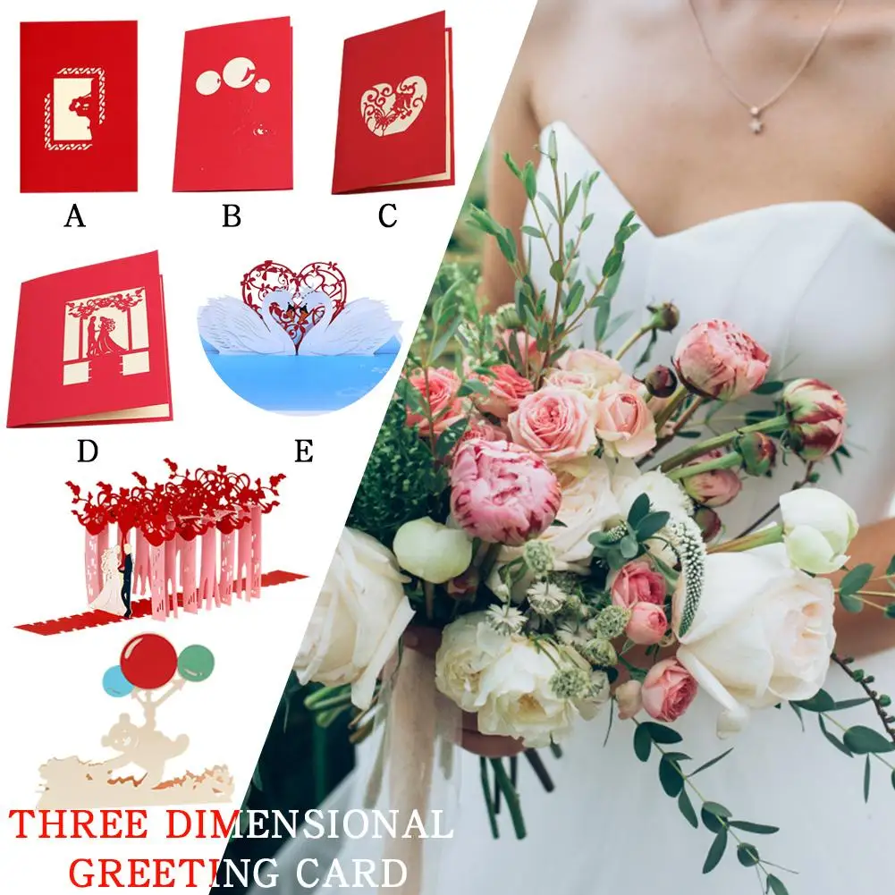 Three-dimensional Invitation Card Innovative 3D Paper-Cut Hollow Invitation Valentine's Day Card Sw - 4000389446590