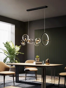 

Modern Novelty Glass Bubble Restaurant LED Chandelier Nordic Office Chandelier Hanging Lamp Kitchen Island Home Decoration White