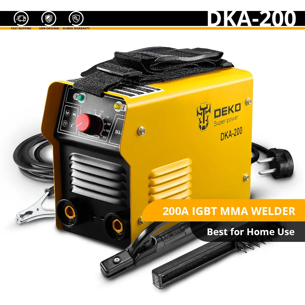 DEKO DKA серии инвертор постоянного тока дуговой сварки под флюсом 220V IGBT MMA сварочный аппарат 120/160/200/250 ампер для дома начинающих легкий эффективный - Цвет: DKA-200