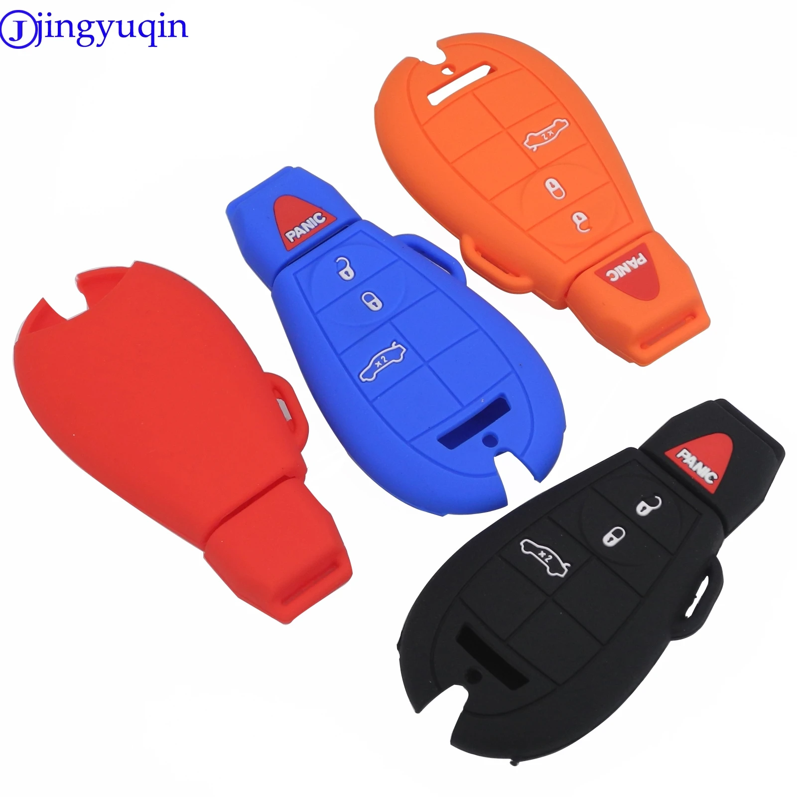 Jingyuqin 10ps Silicone Car Key Case Cover For Dodge Jcuv Ddart Jeep