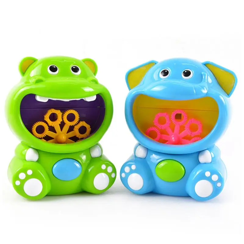 Electric Bubble Machine Cartoon Elephant / Hippo Bath Bubble Maker Toy