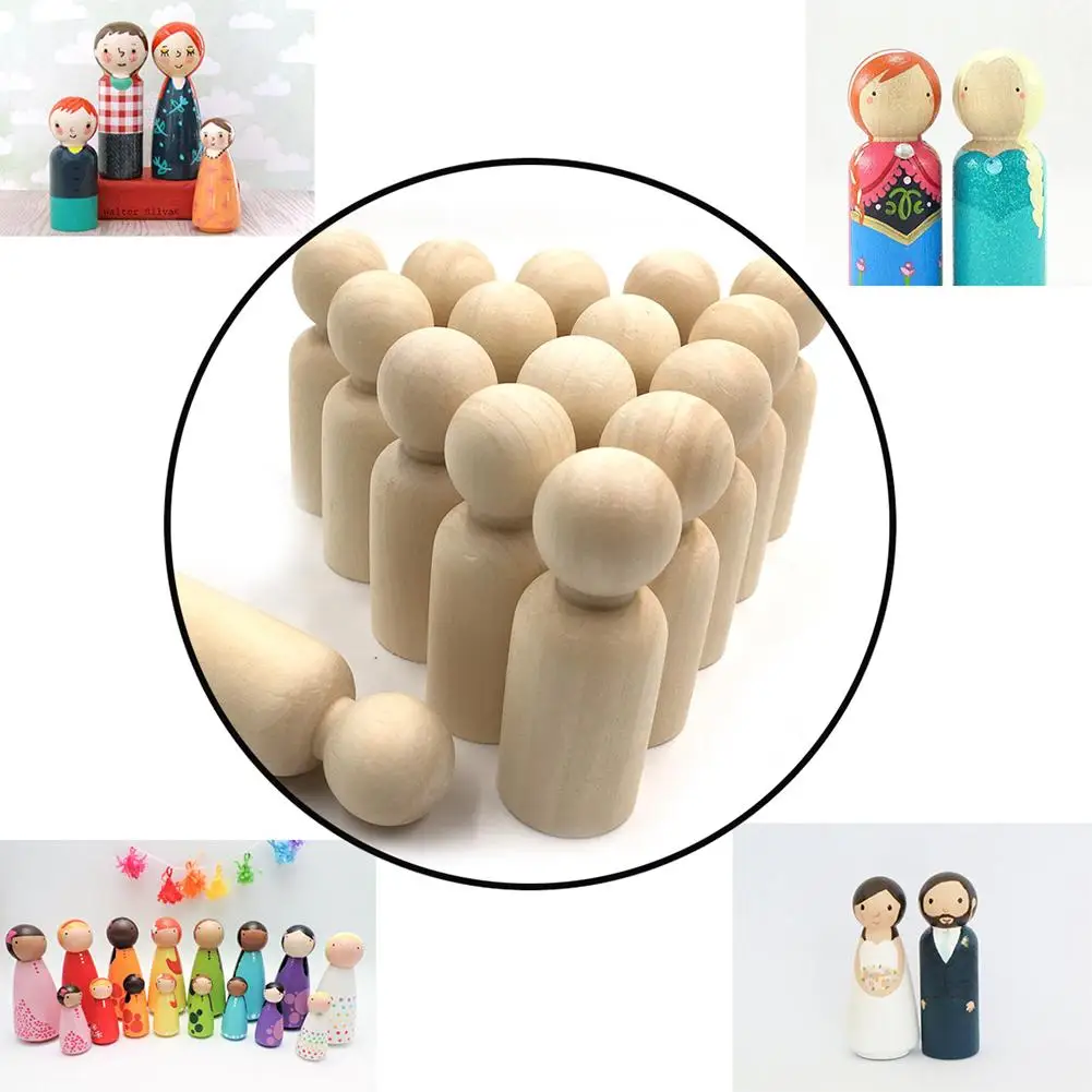 1Pc Kids DIY Painting Model Wooden Boy Girl Figure Doll Model DIY Painting Graffiti Education Kids 1